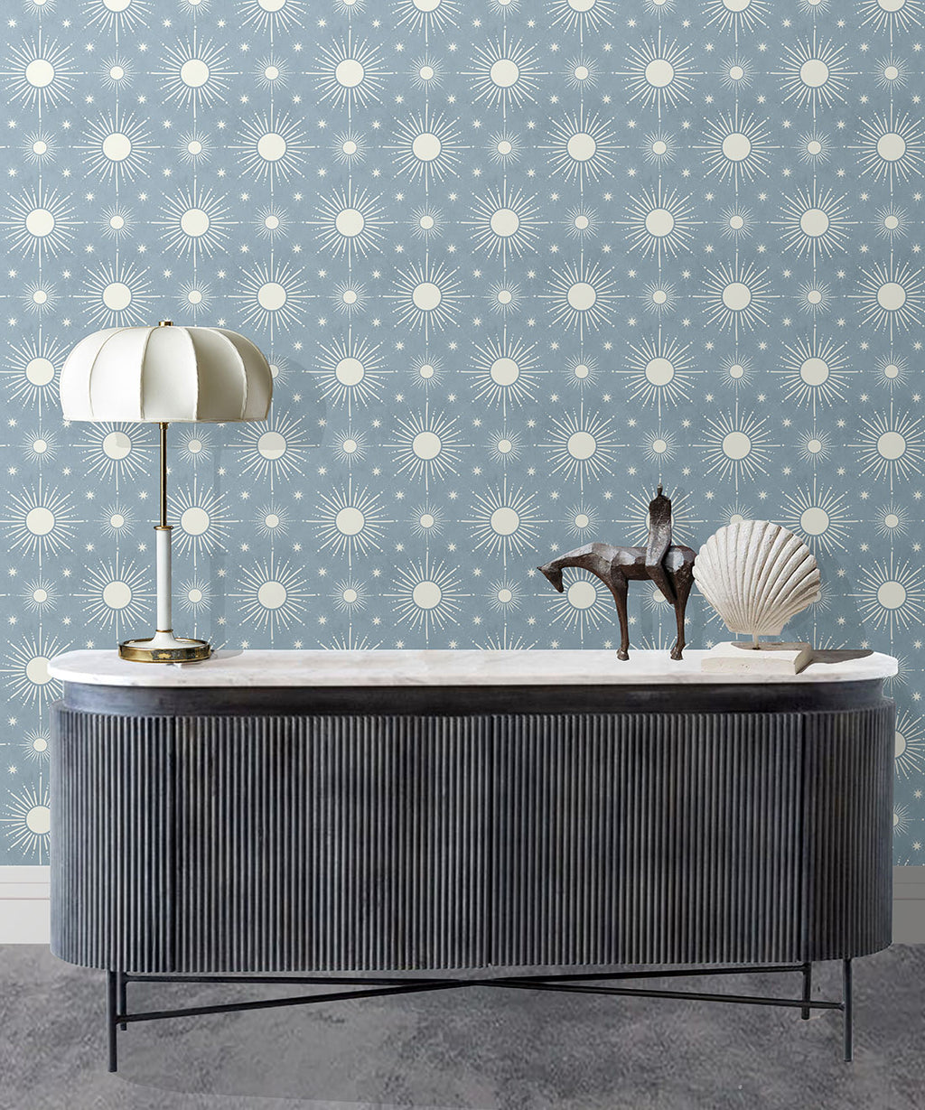 Sun Light Star Bright Wallpaper, French Blue