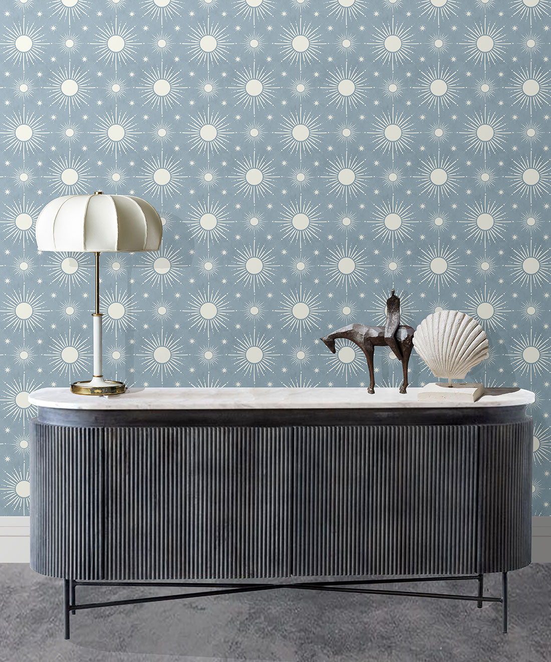 Sun Light Star Bright Wallpaper, French Blue
