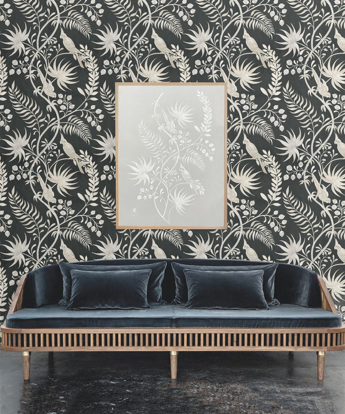 Tropicana Wallpaper, Charcoal