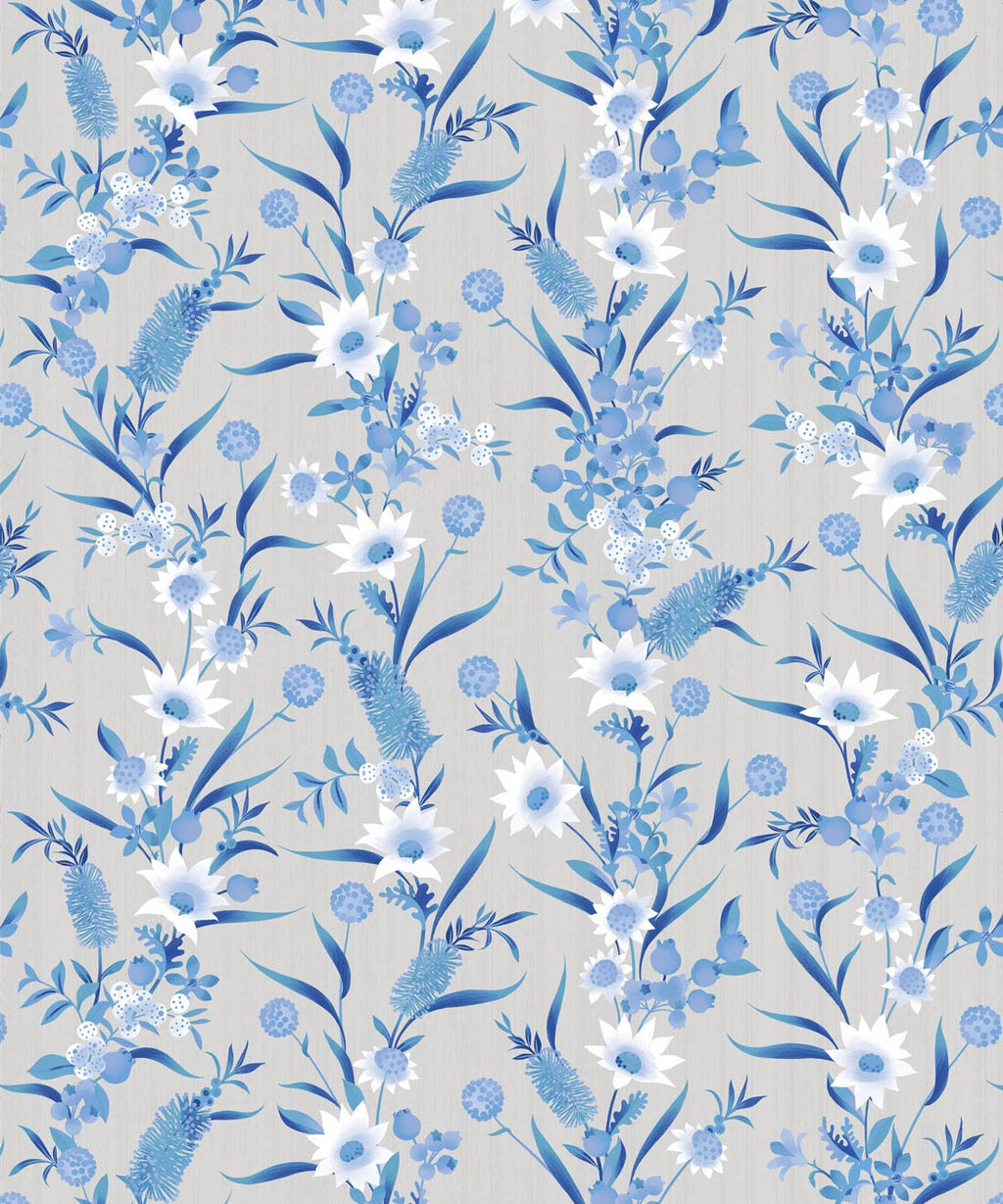 Bottlebrush Wallpaper, Blue Neutral