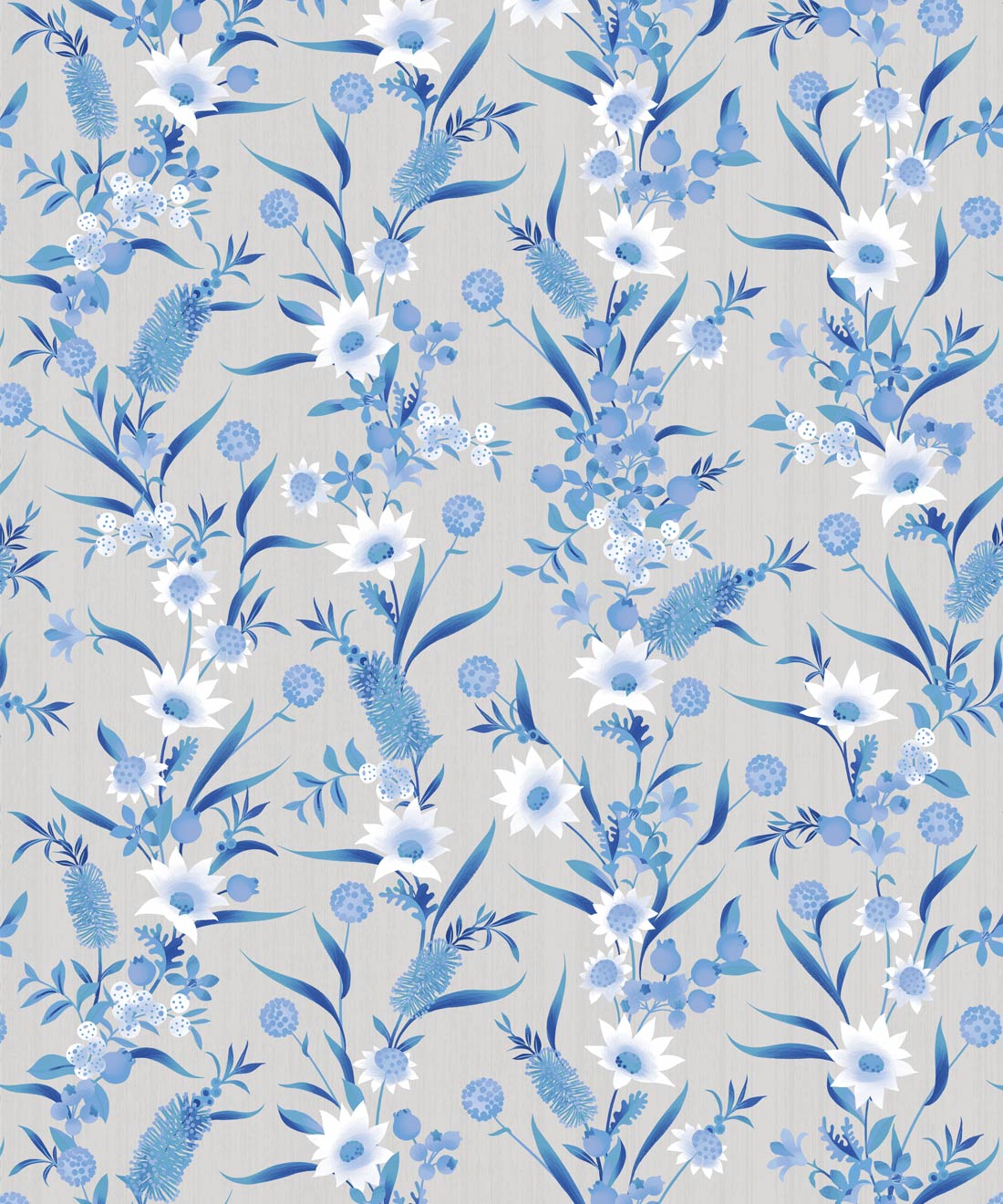 Bottlebrush Wallpaper, Blue Neutral