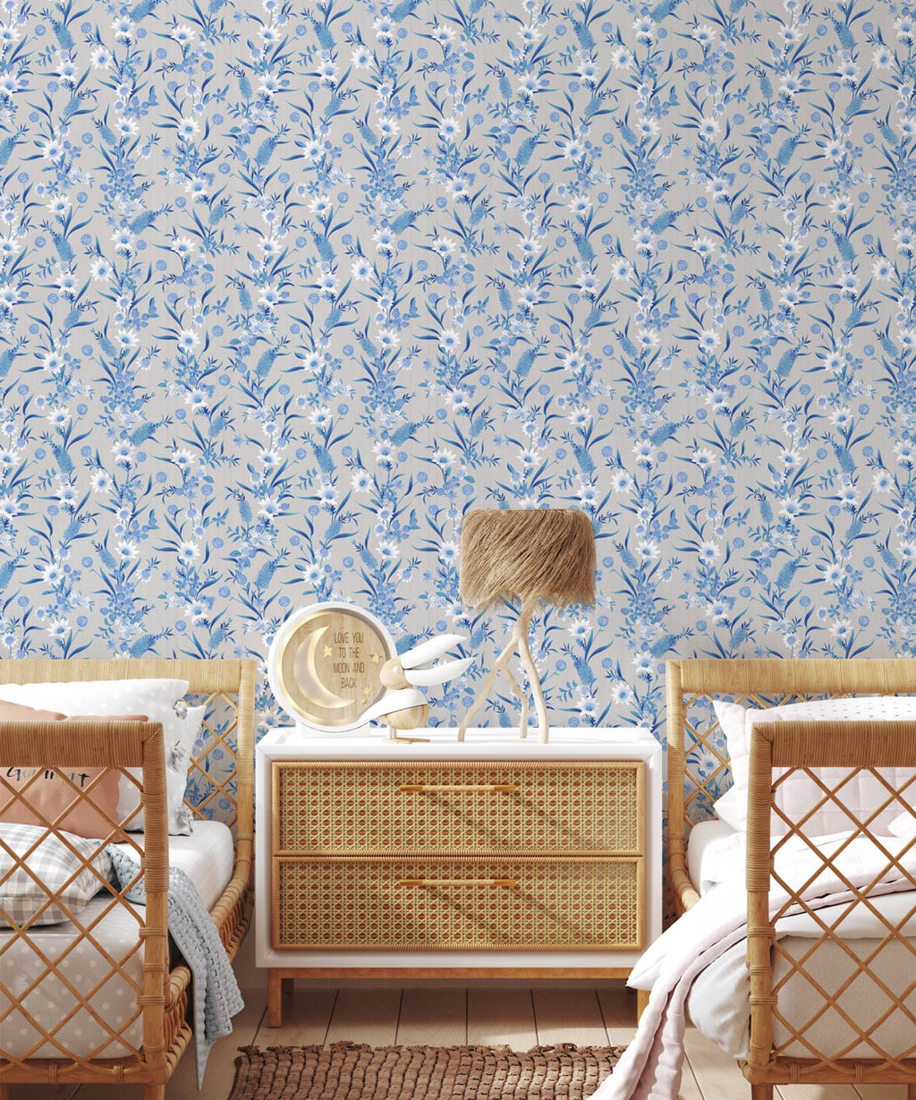 Bottlebrush Wallpaper, Blue Neutral