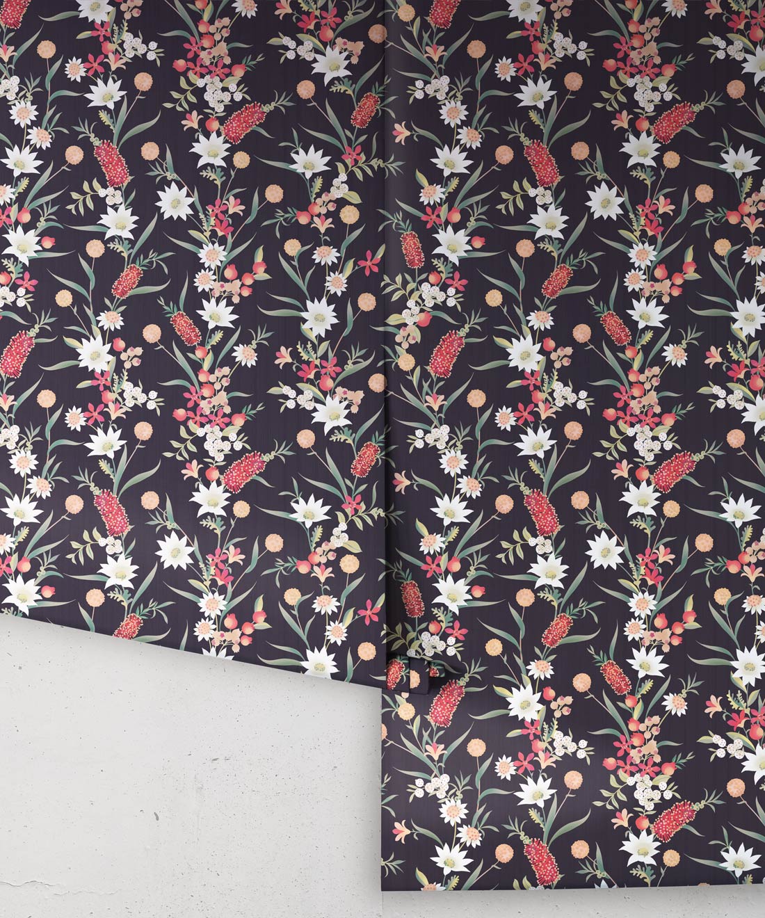 Bottlebrush Wallpaper, Charcoal