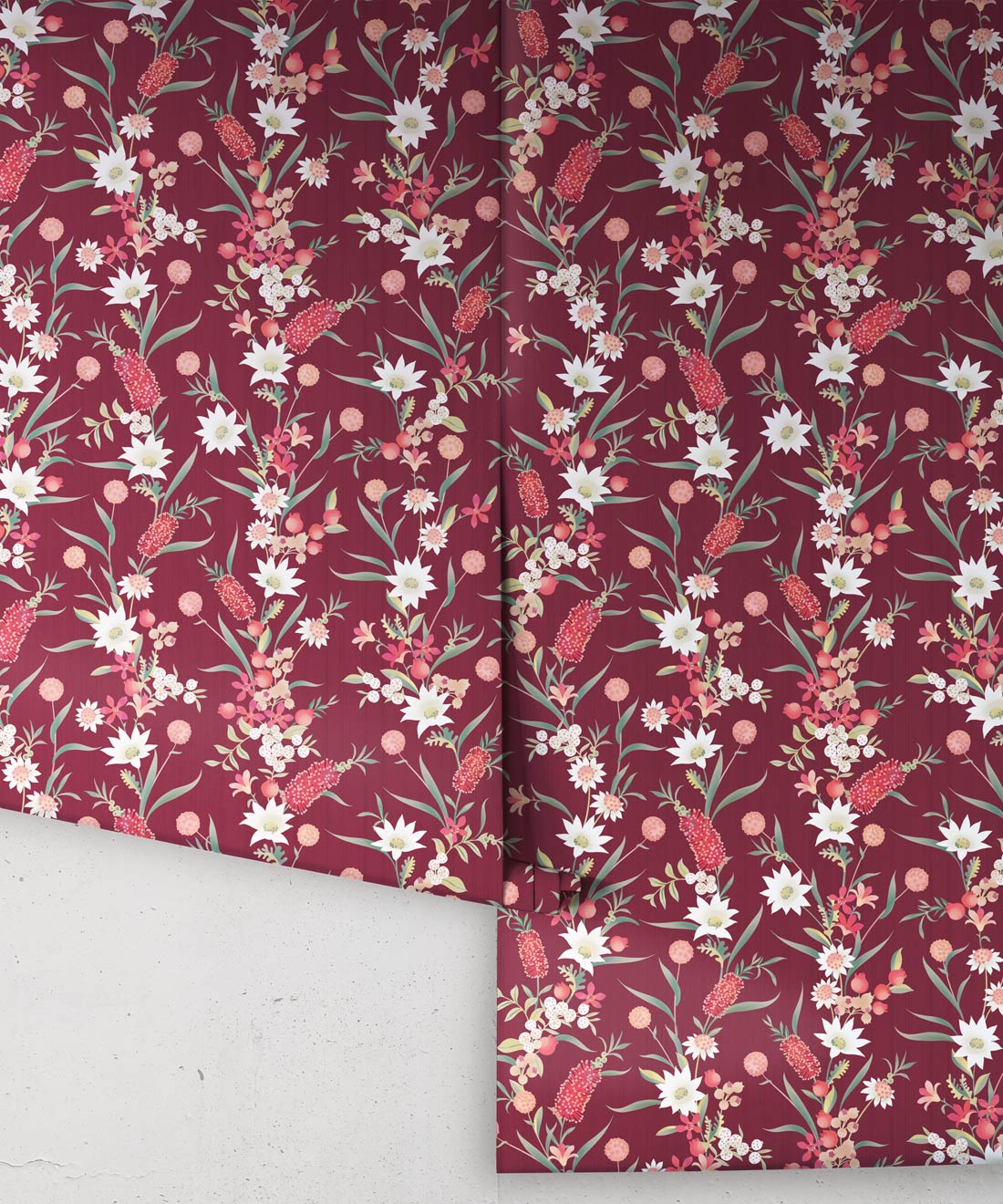 Bottlebrush Wallpaper, Maroon