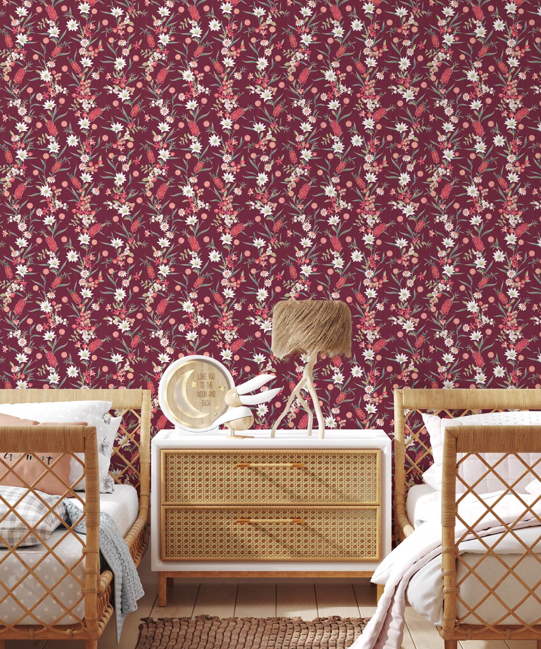 Bottlebrush Wallpaper, Maroon