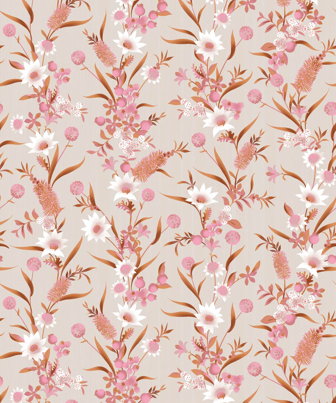 Bottlebrush Wallpaper, Pink Neutral