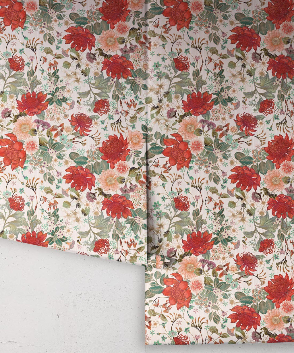 Bouquet Wallpaper, Alabaster