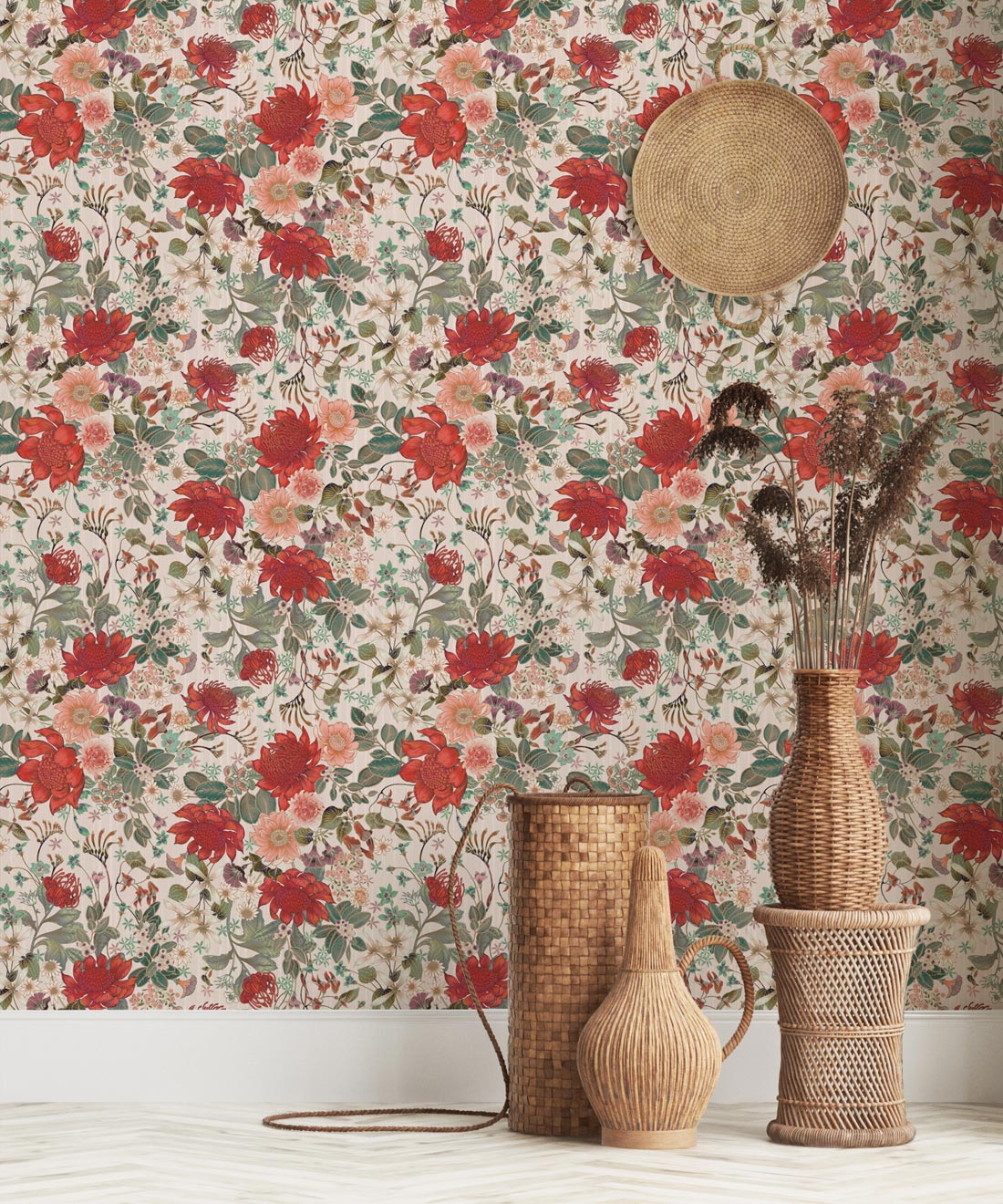 Bouquet Wallpaper, Alabaster