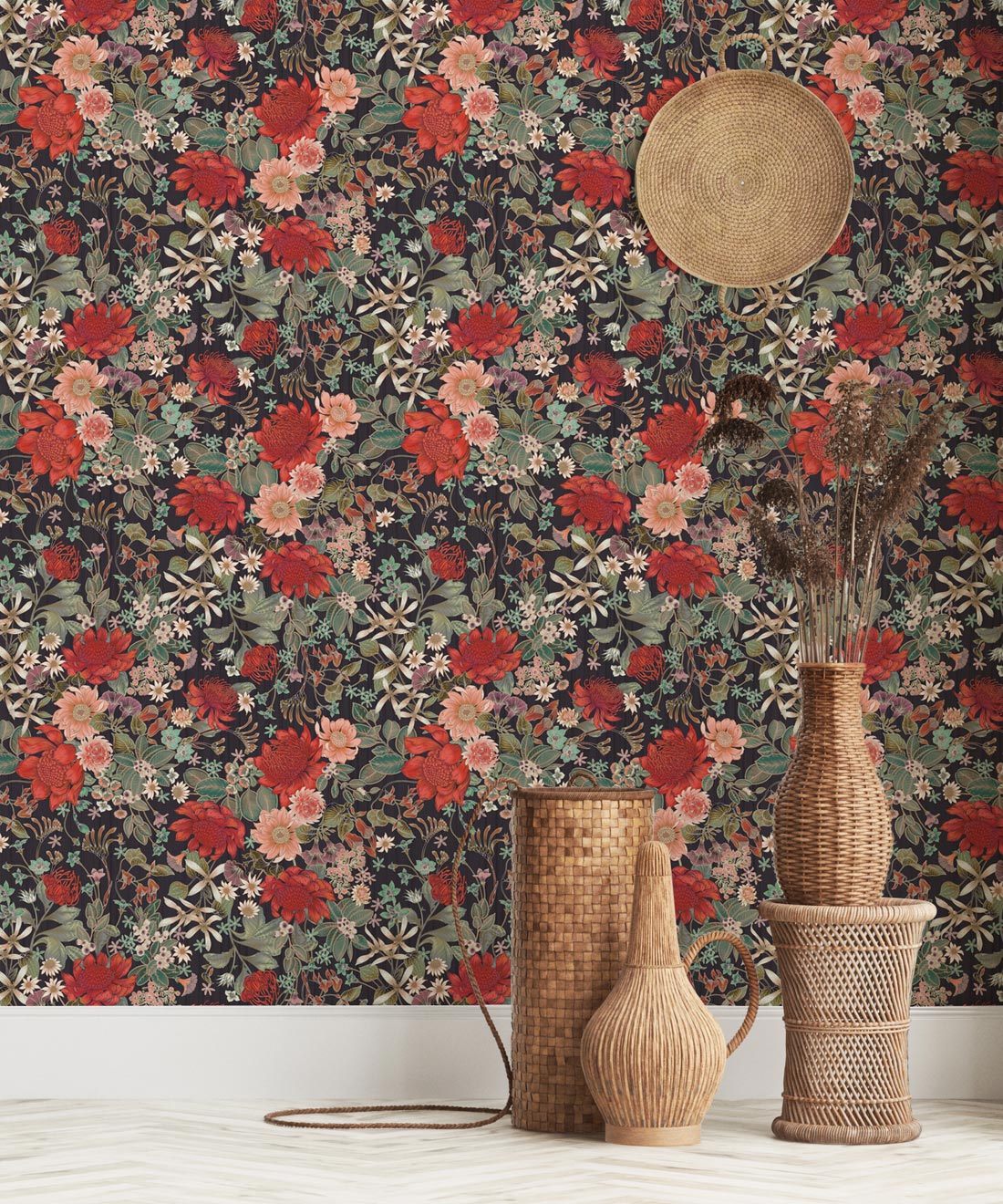 Bouquet Wallpaper, Licorice