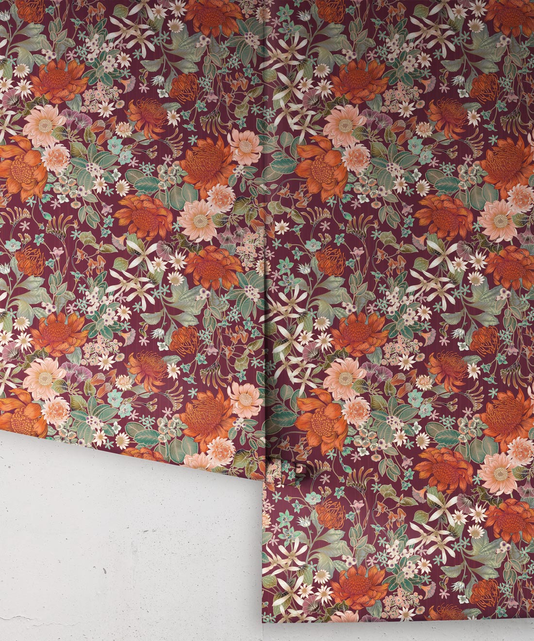 Bouquet Wallpaper, Mulberry