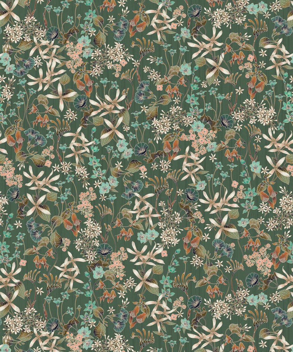 County Flowers Wallpaper, Avocado