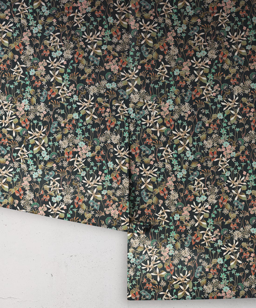 County Flowers Wallpaper, Charcoal