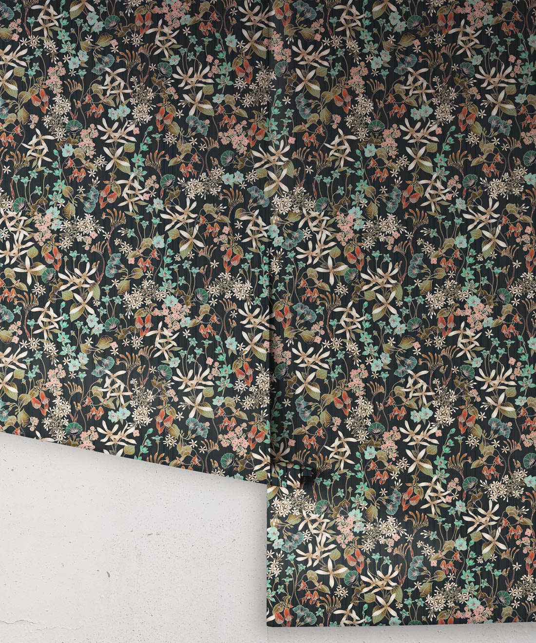 County Flowers Wallpaper, Charcoal