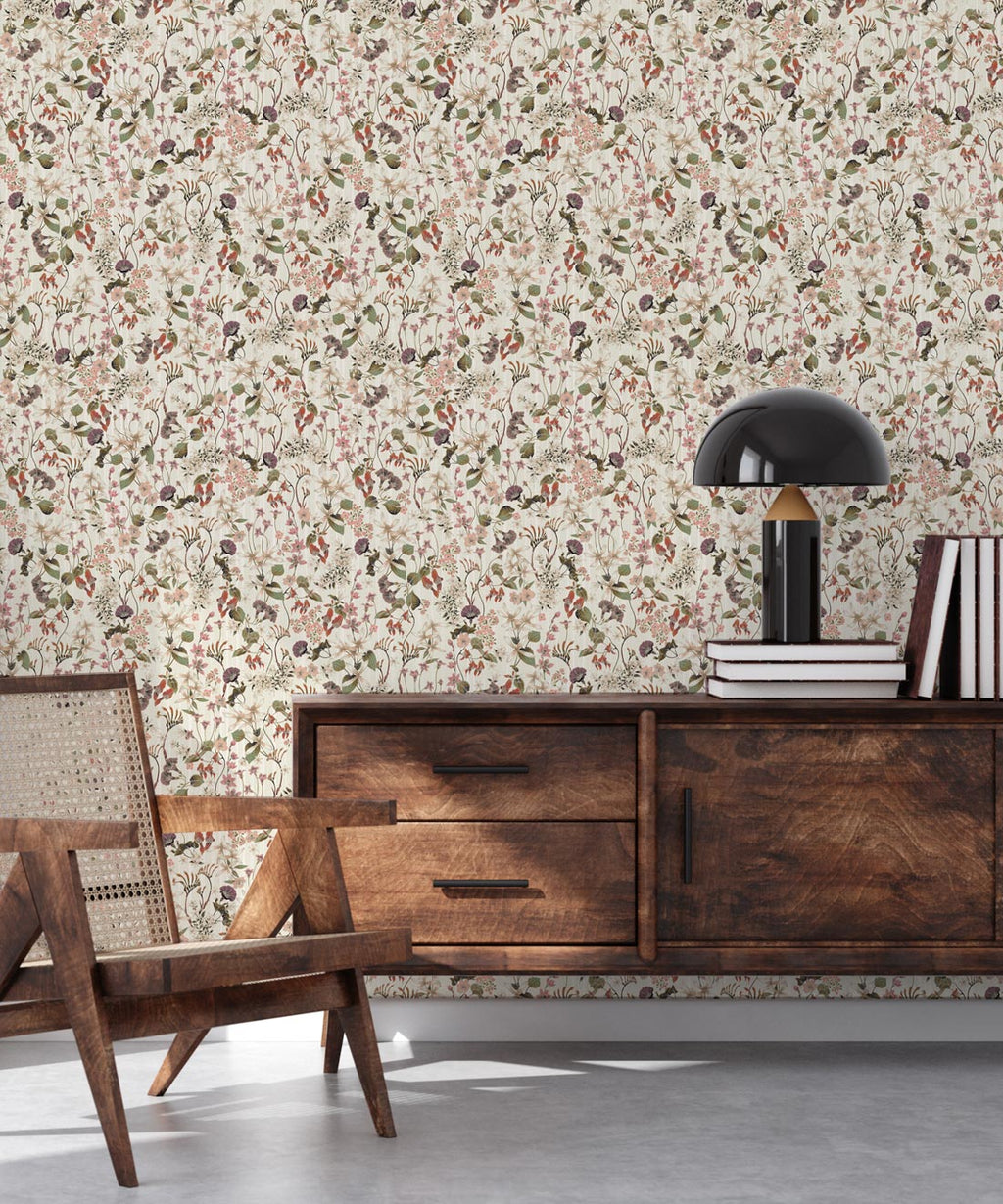 County Flowers Wallpaper, Neutral