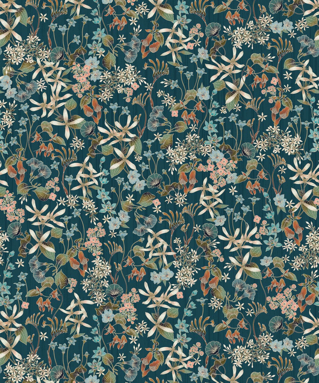 County Flowers Wallpaper, Peacock