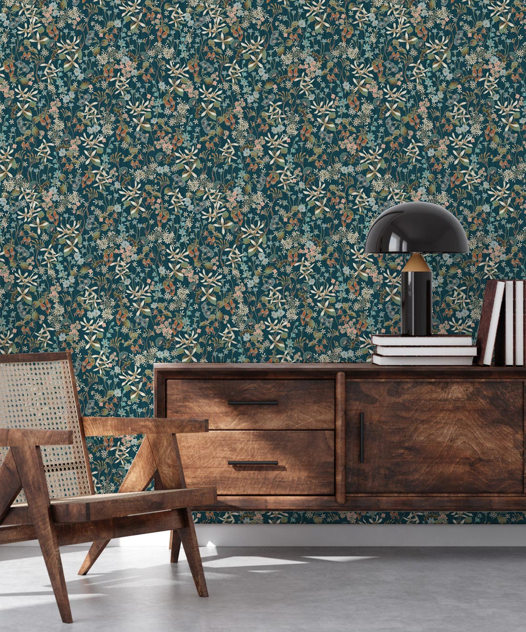 County Flowers Wallpaper, Peacock