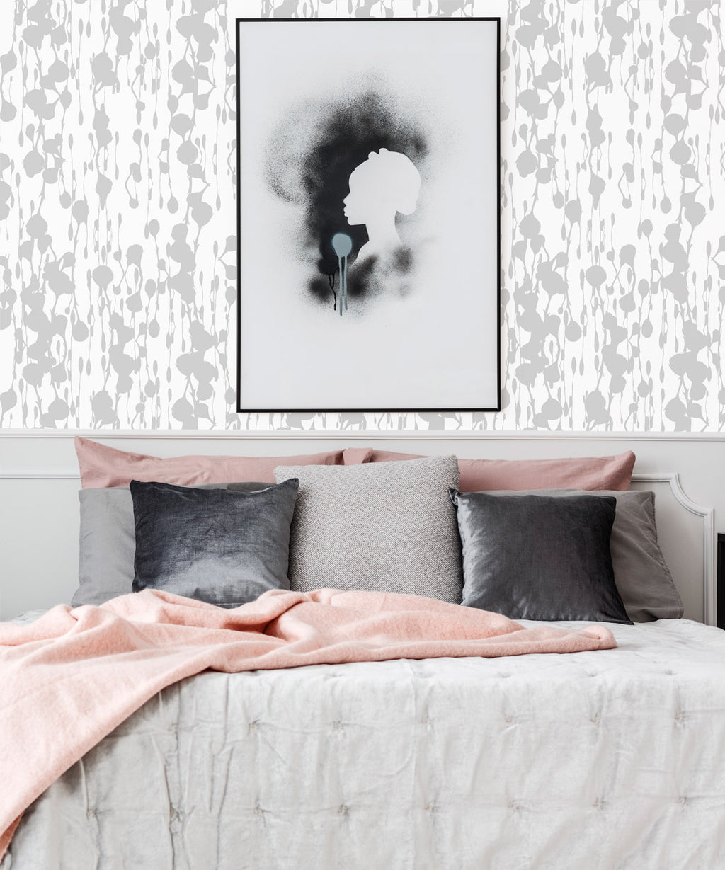 Floss Delight Wallpaper, Grey