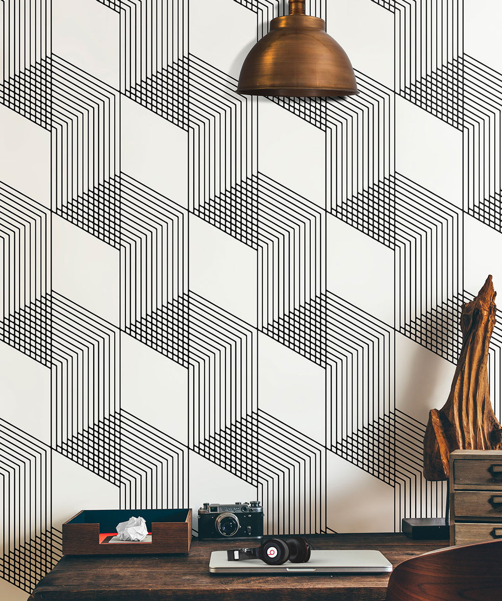 Origami Wallpaper, Black