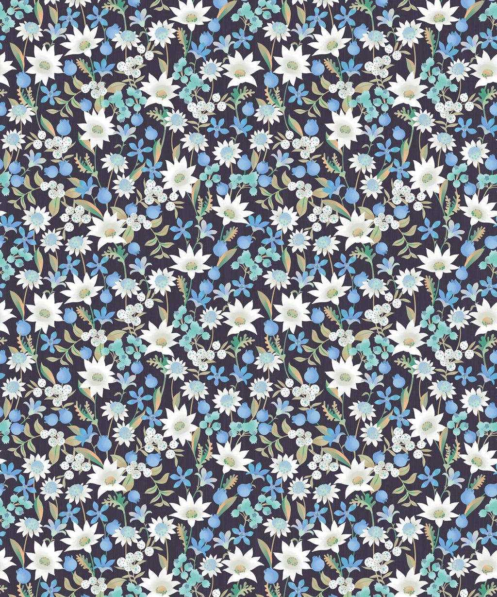 Flannel Flowers Wallpaper, Blue