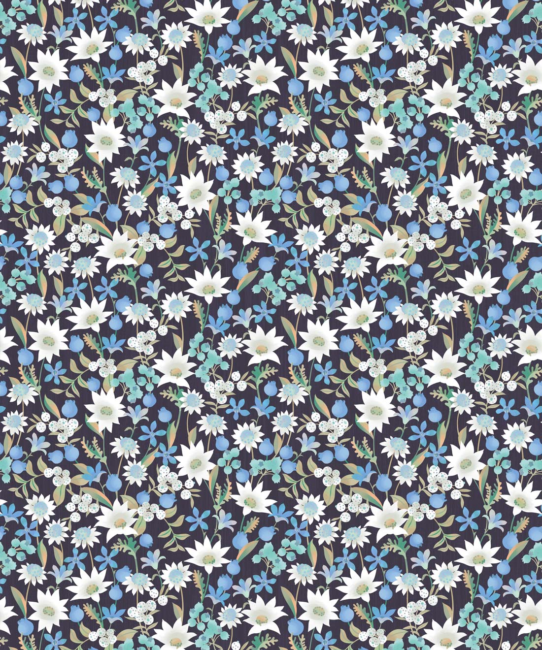 Flannel Flowers Wallpaper, Blue