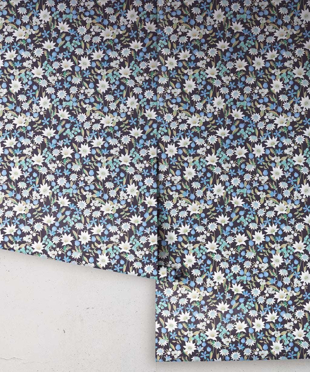Flannel Flowers Wallpaper, Blue
