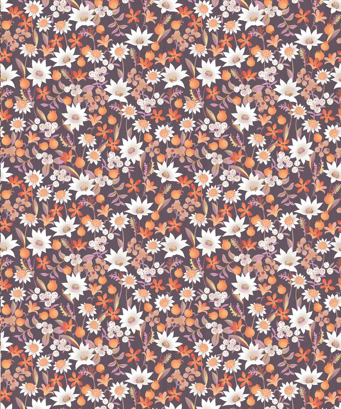 Flannel Flowers Wallpaper, Orange Muave
