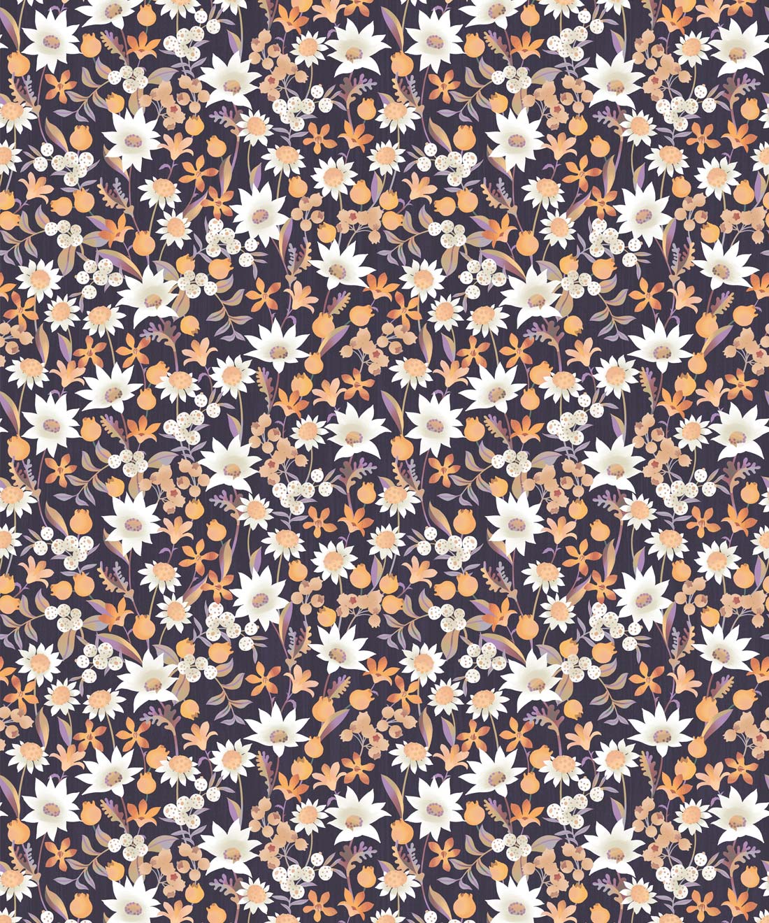 Flannel Flowers Wallpaper, Charcoal