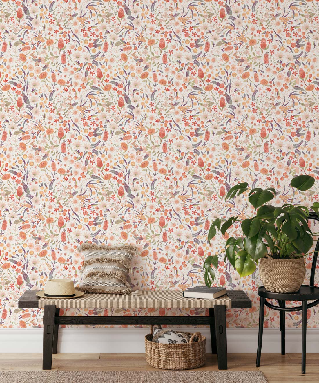 Forest Floral Wallpaper, Ivory
