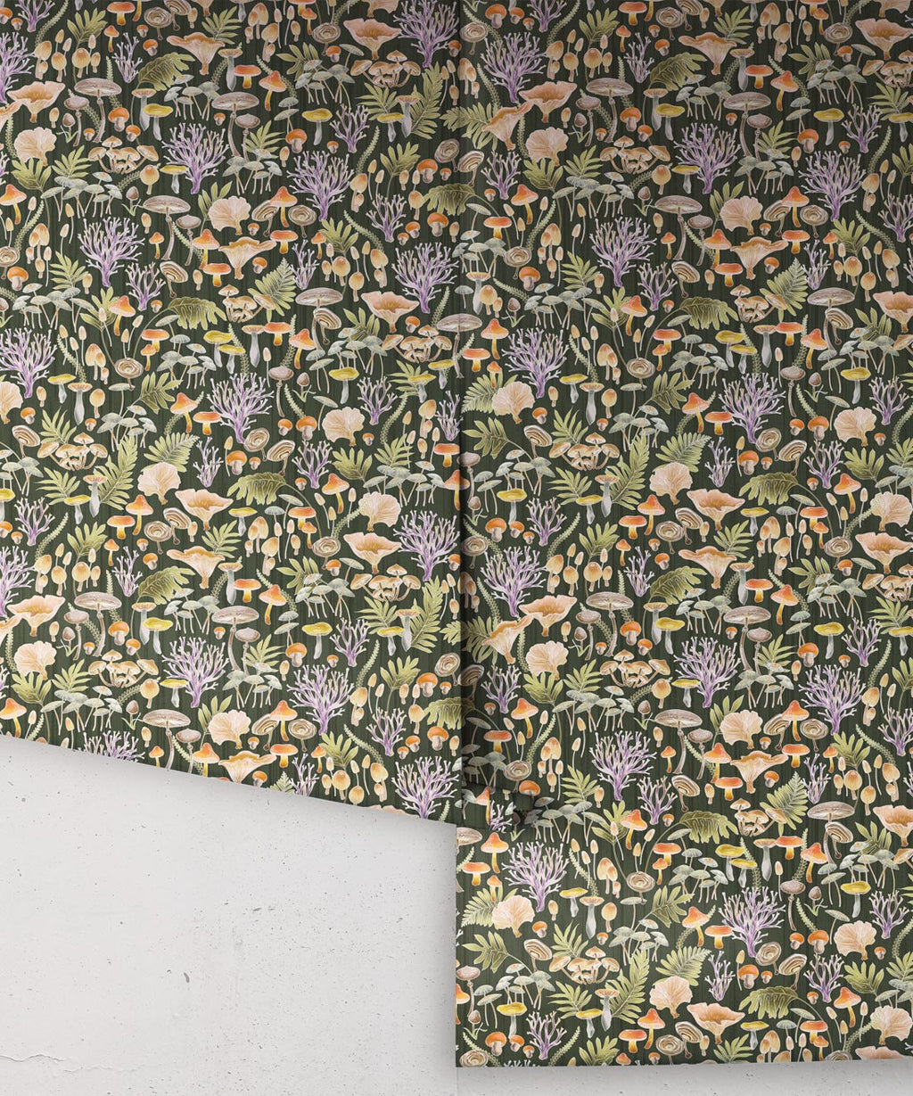 Fungi Wallpaper, Olive