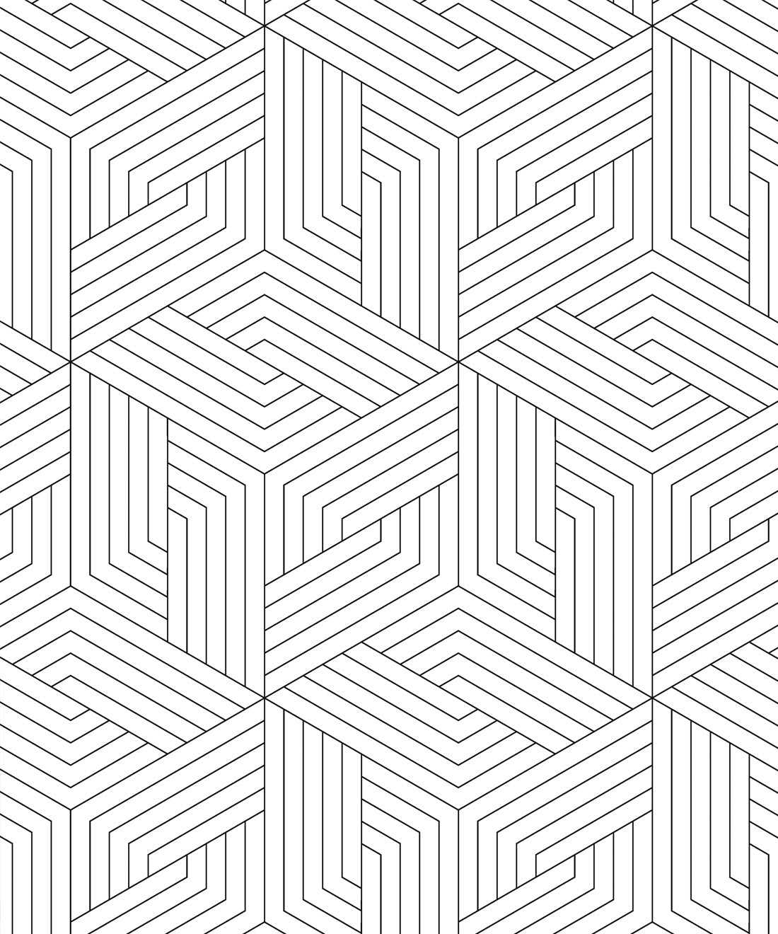 Geometric Illusions Wallpaper, Black