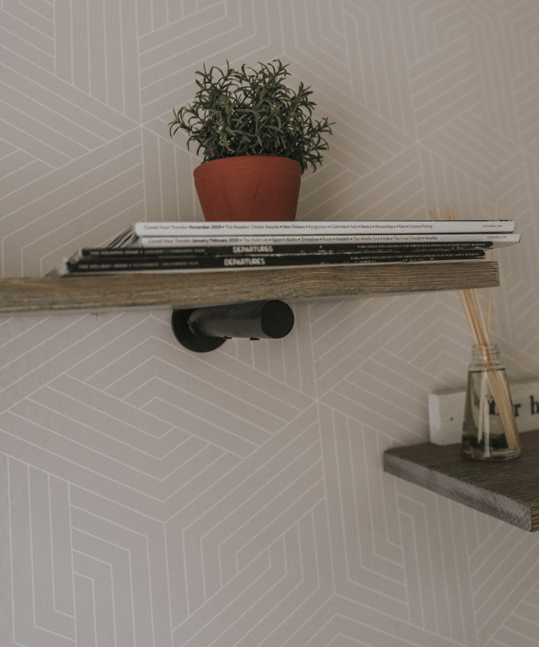 Geometric Illusions Wallpaper, Warm Grey