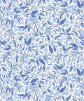 Gum Blossoms Wallpaper, Blue Mono