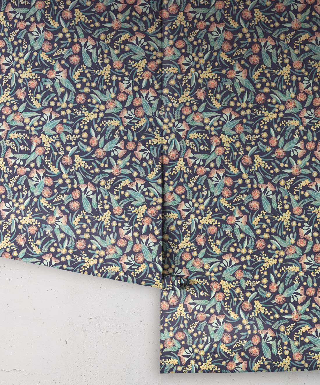 Gum Blossoms Wallpaper, Blue Peach