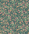 Gum Blossoms Wallpaper, Teal Green