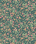 Gum Blossoms Wallpaper, Teal Green