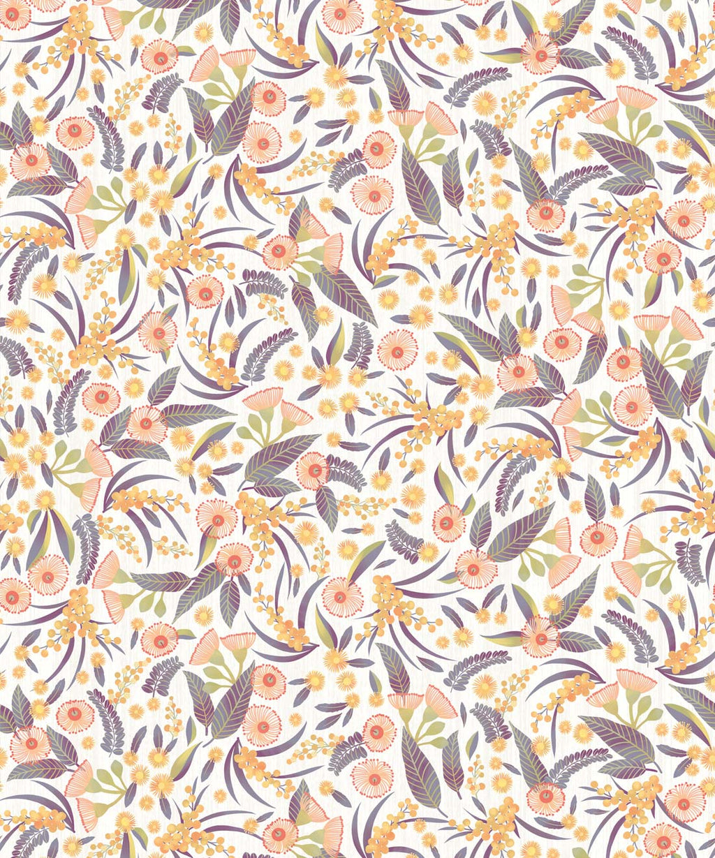 Gum Blossoms Wallpaper, Ivory