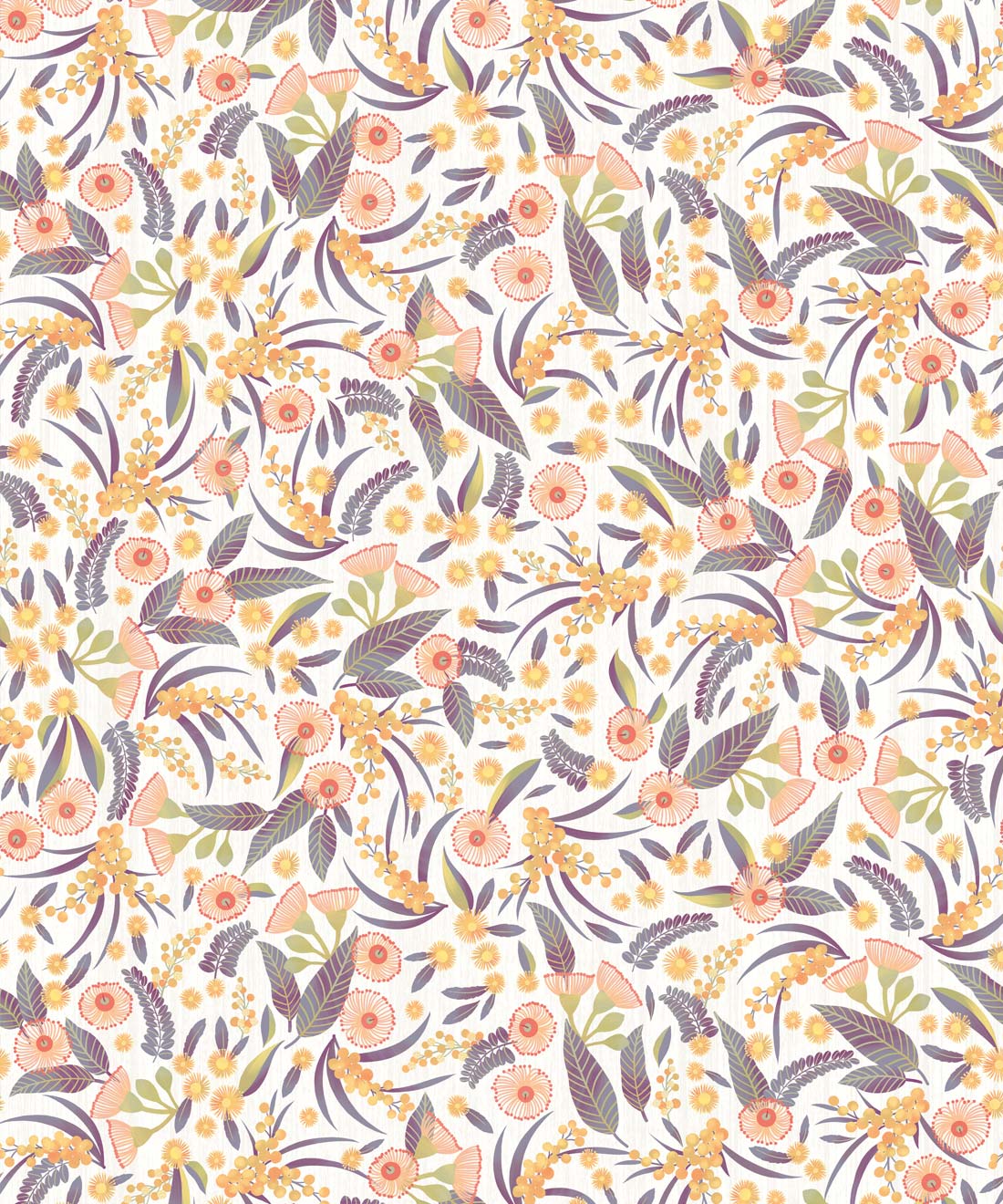Gum Blossoms Wallpaper, Ivory