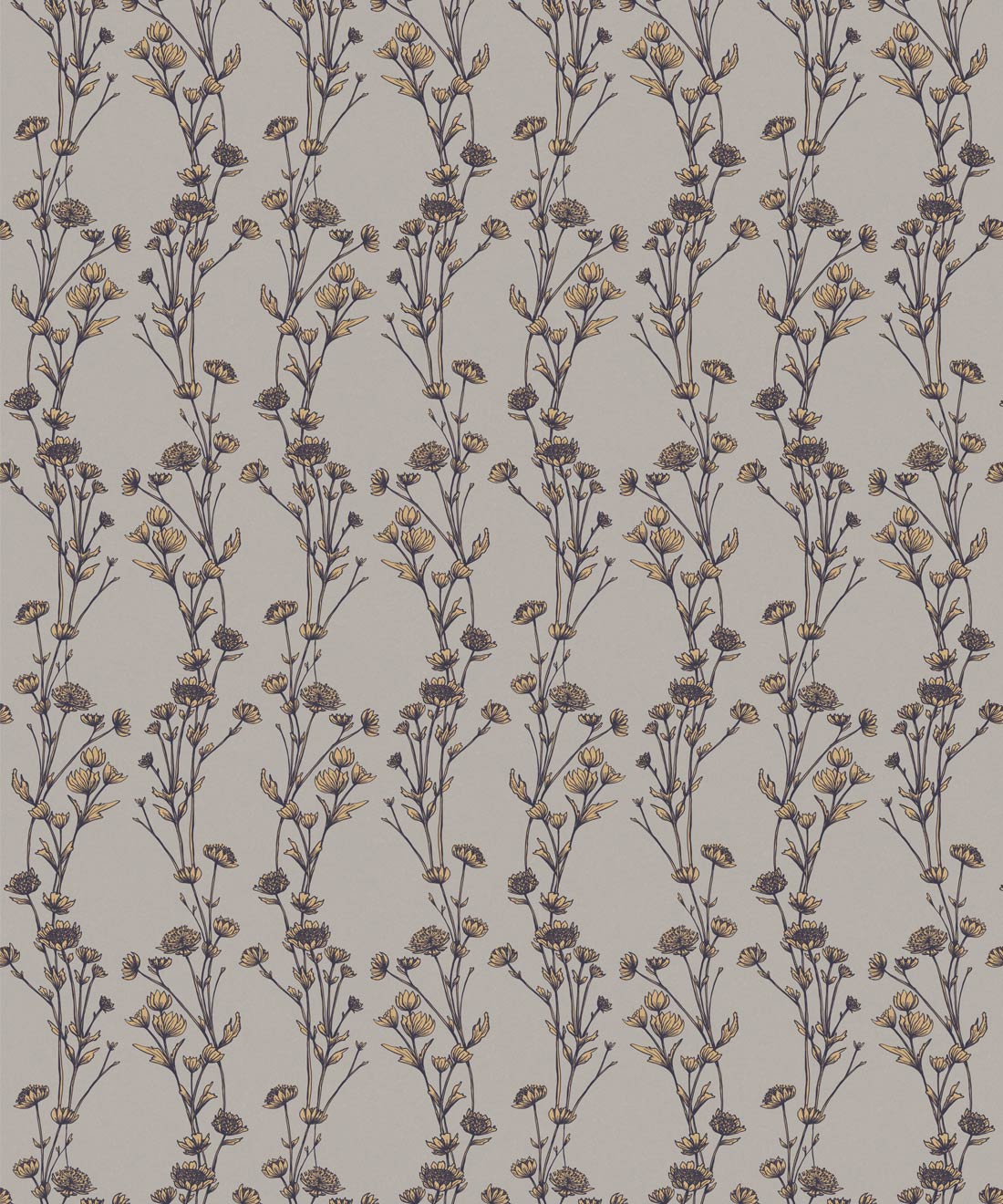 Astrantia Wallpaper, Grey
