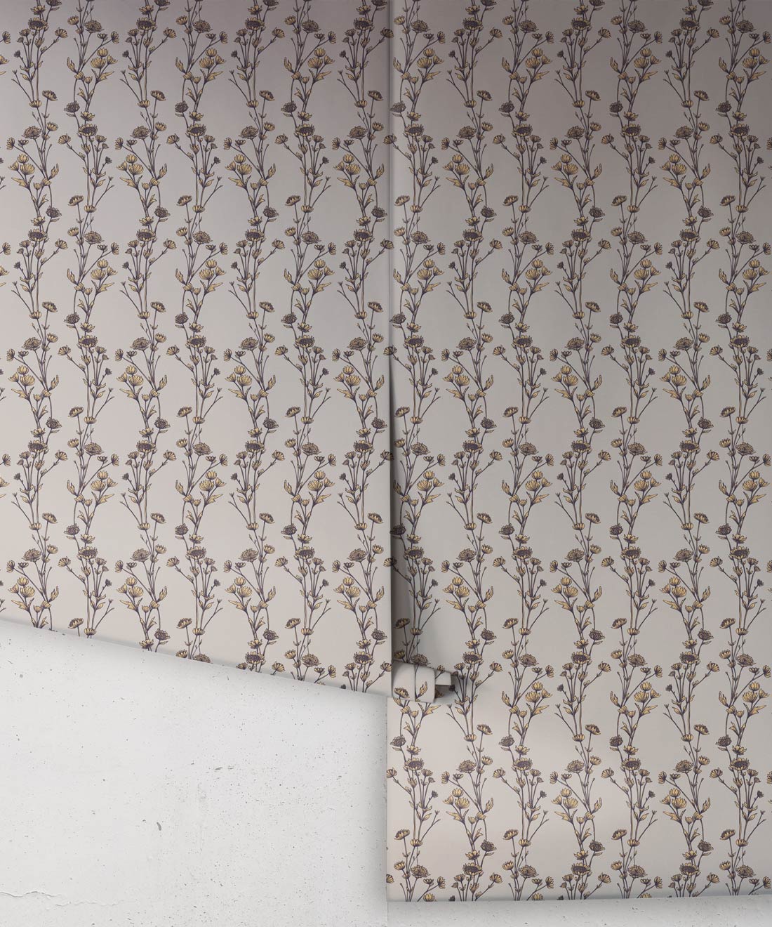 Astrantia Wallpaper, Grey