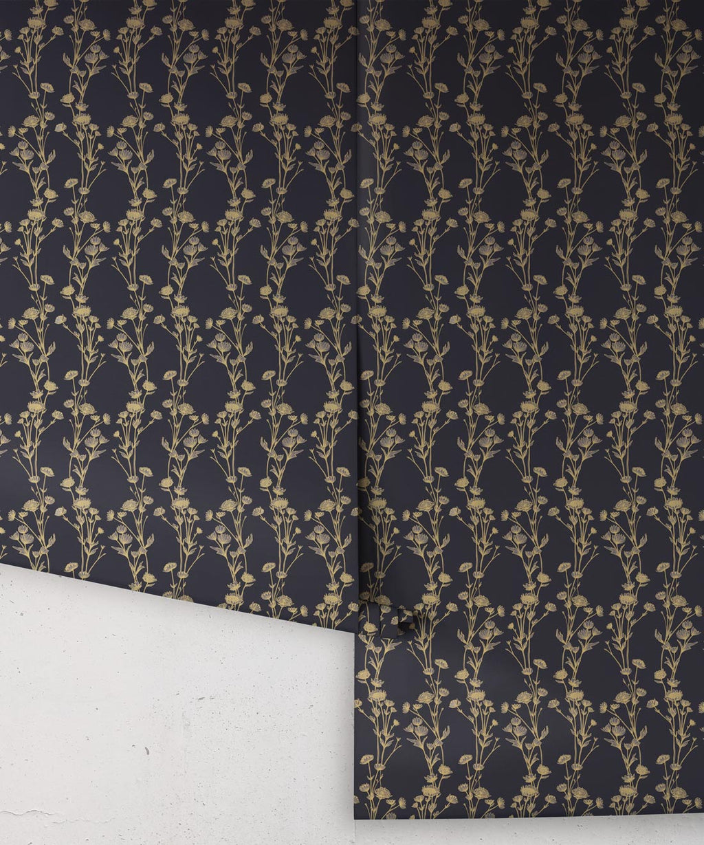 Astrantia Wallpaper, Navy