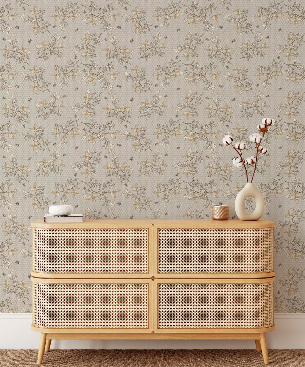 Bee Blossom Wallpaper, Dusty