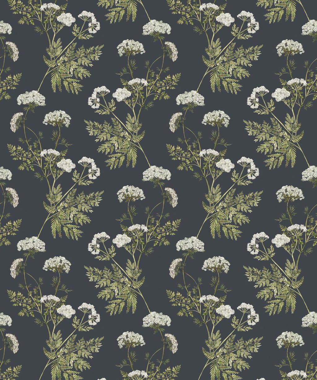 Cicely Wallpaper, Charcoal