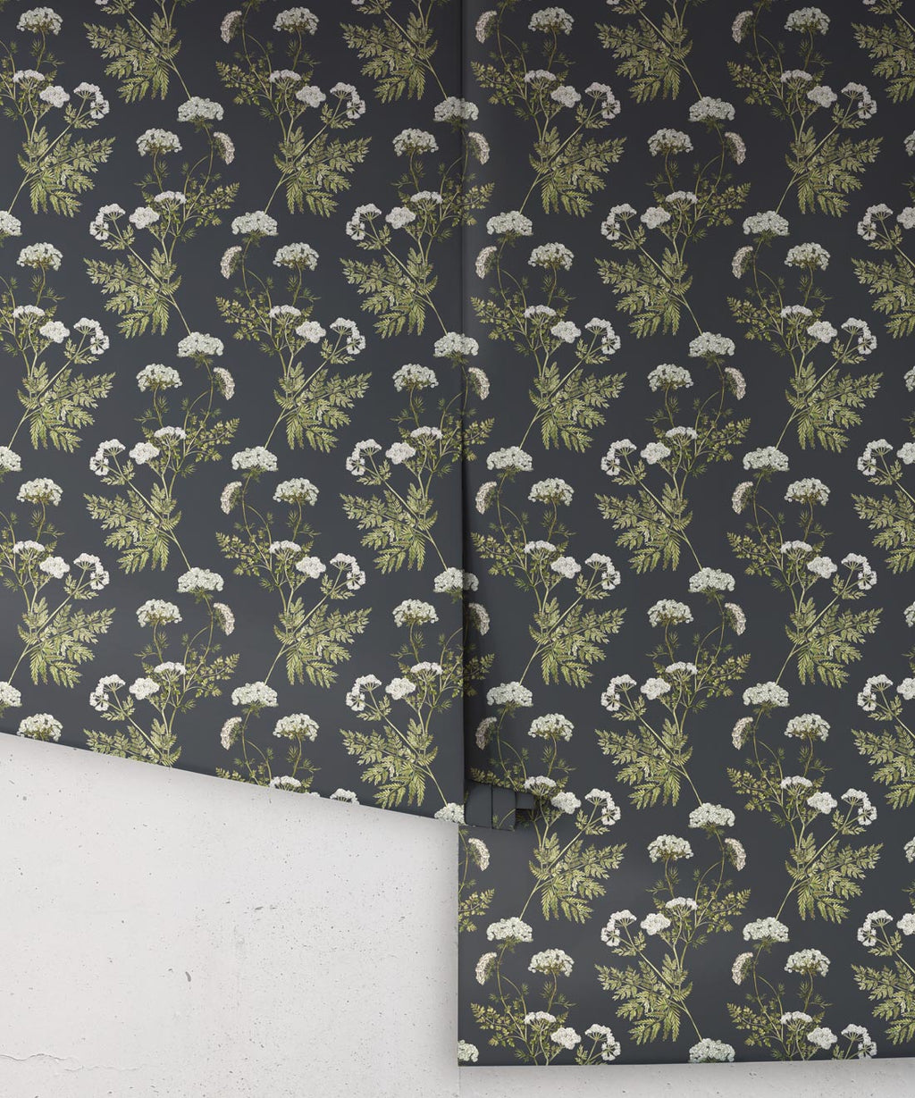 Cicely Wallpaper, Charcoal