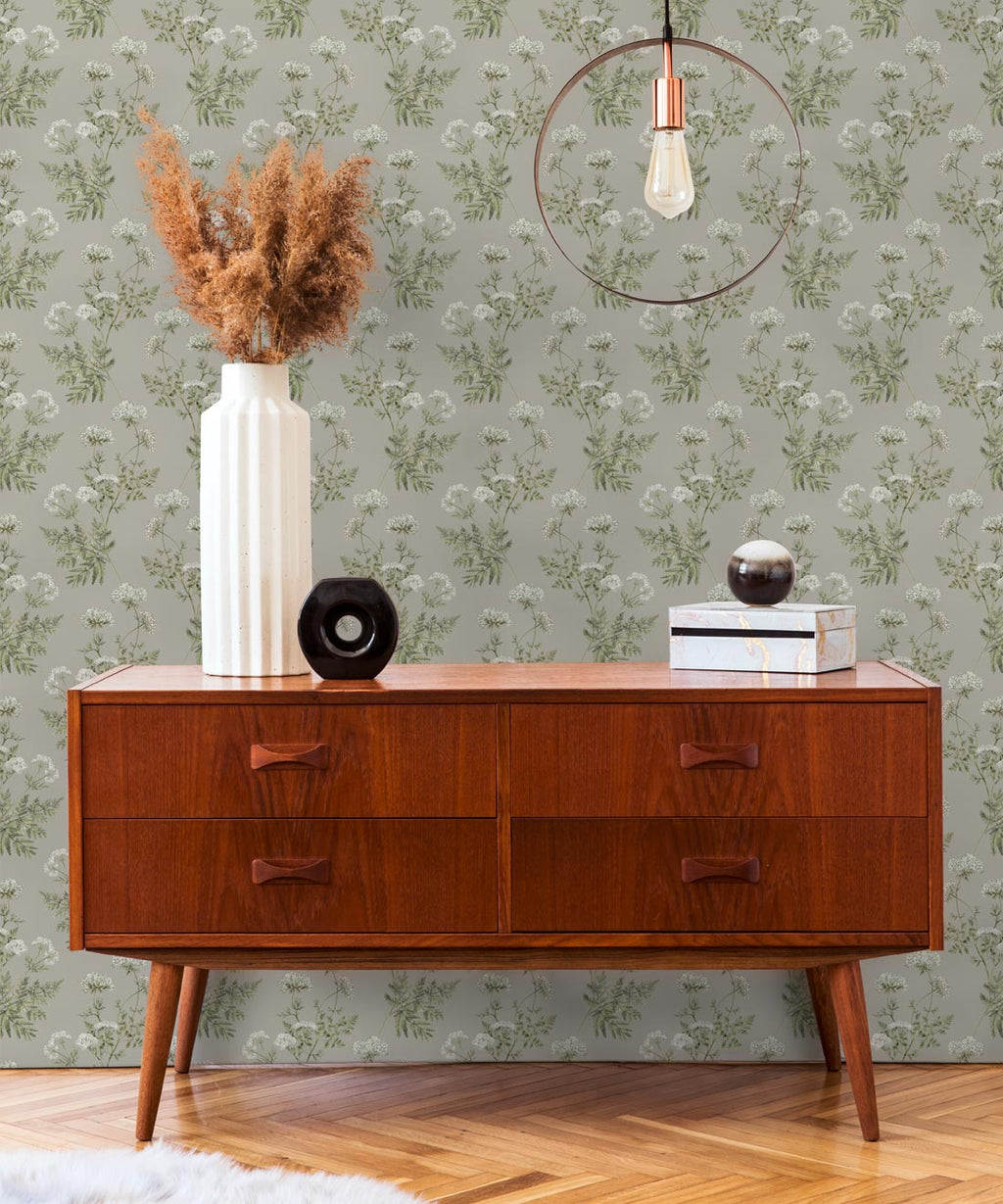 Cicely Wallpaper, French Grey