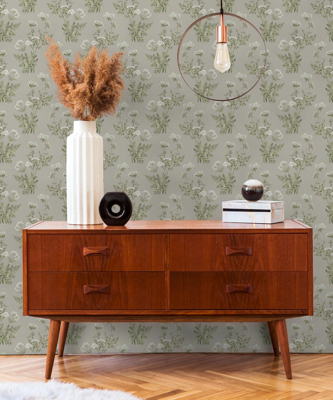 Cicely Wallpaper, French Grey