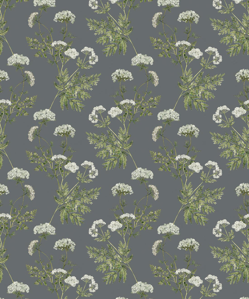 Cicely Wallpaper, Slate grey