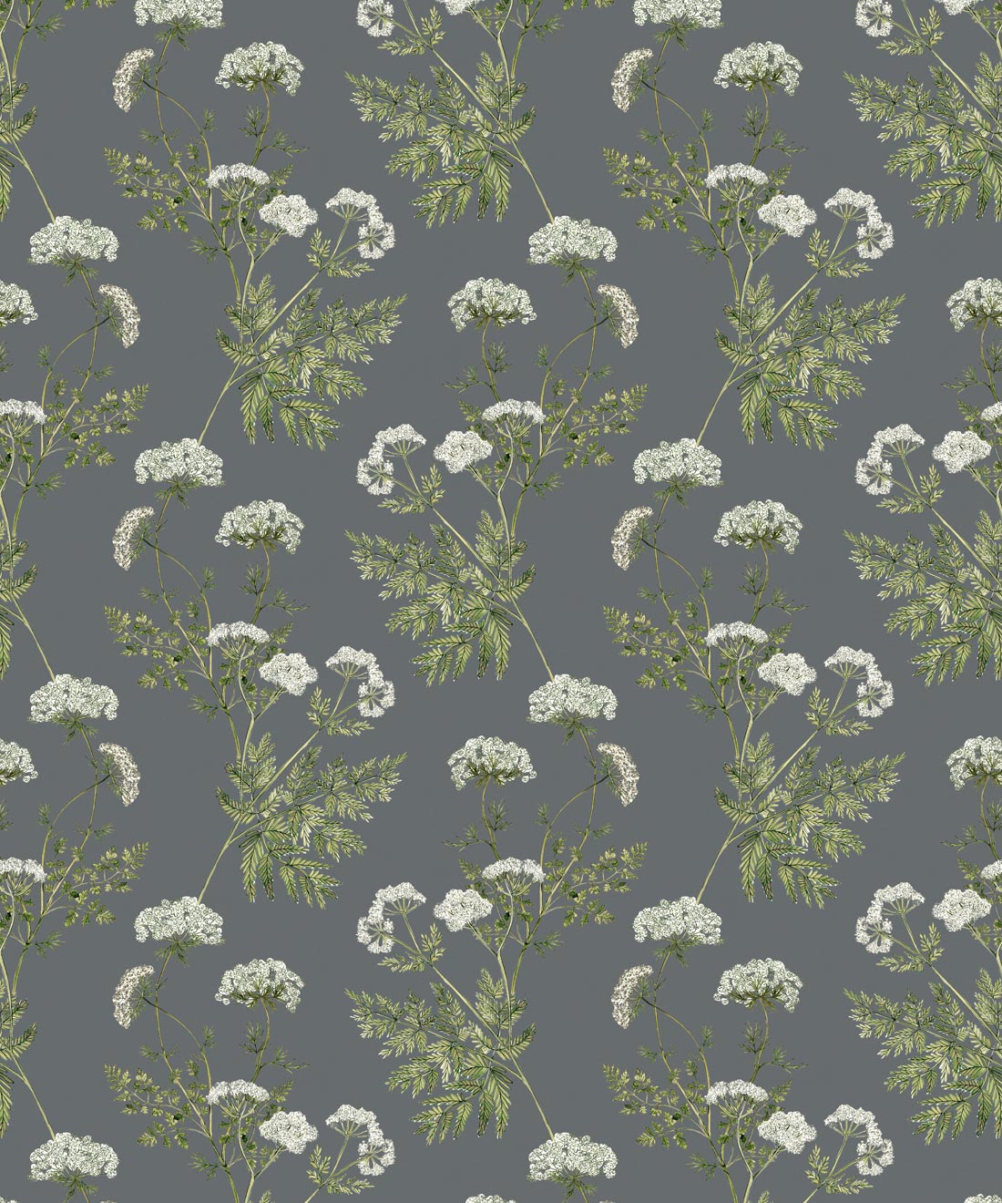Cicely Wallpaper, Slate grey