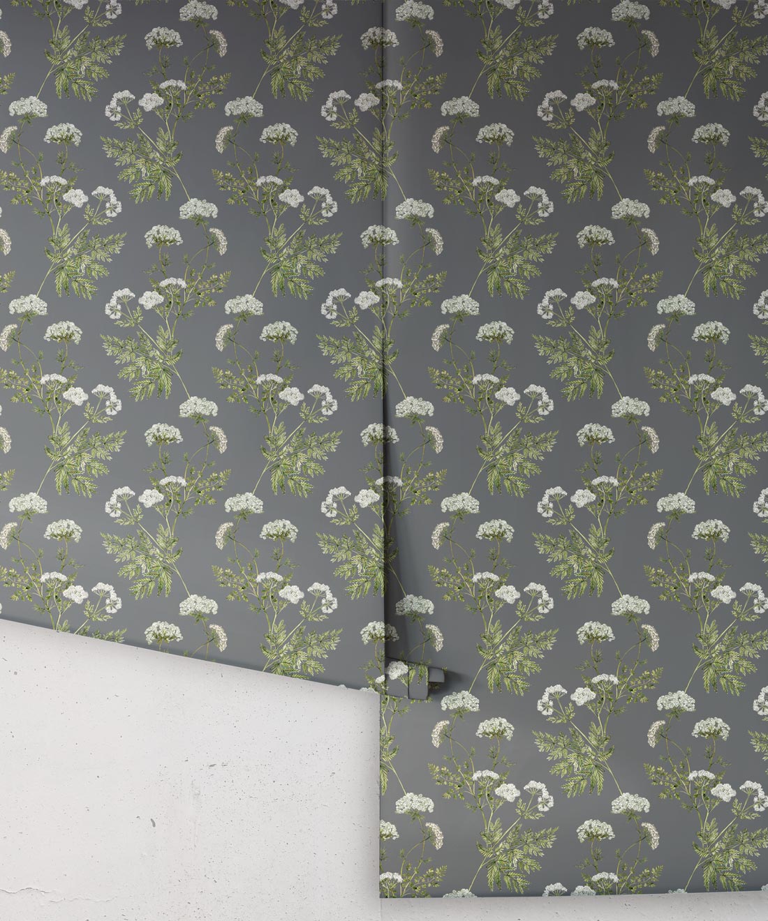 Cicely Wallpaper, Slate grey