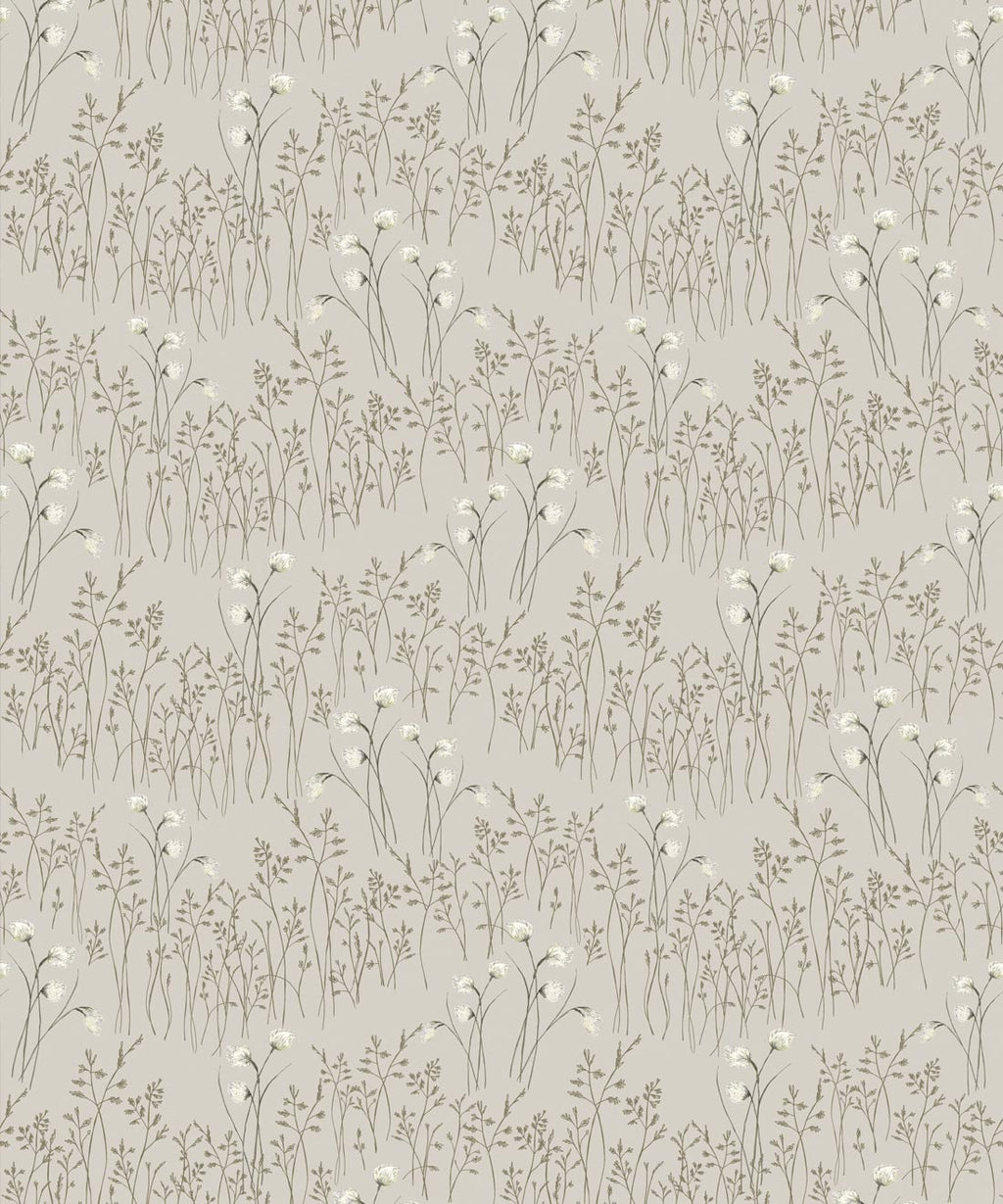 Cotton Grass Wallpaper, Light Clay
