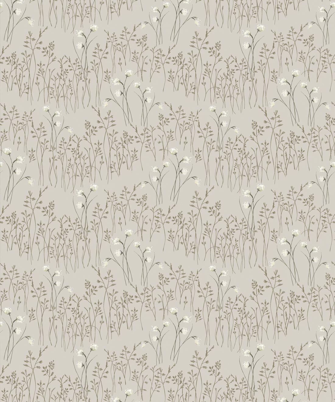 Cotton Grass Wallpaper, Light Clay